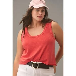 Pilcro Anthropologie Kacey Cotton Slub Crop Tank Top NWT Size Large